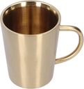 340ML Stainless Steel Coffee Mug, 304 Stainless Steel Beer Mug Coffee Water Cup with Handgrip Double Wall Drinkware (gold)