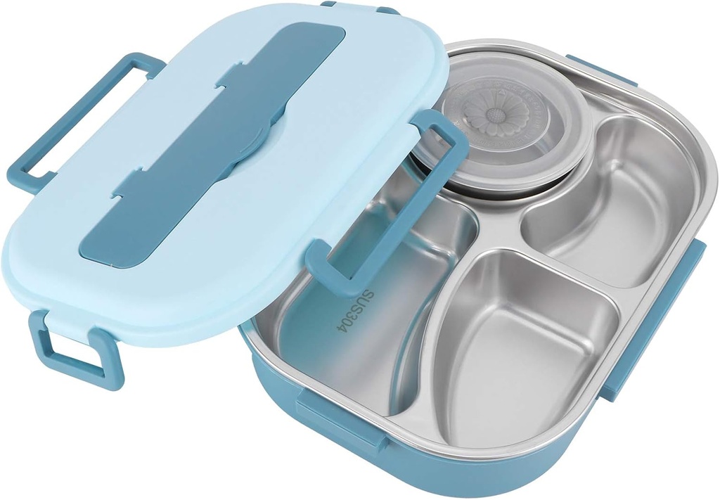 01 Lunch Box, Dinnerware Portable Bento Box, Stainless Steel Lunch Box for Office Meals Canteens Family Meals Classroom Lunches(#1)