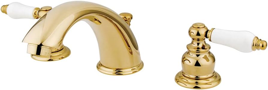 Kingston Brass KB972B Victorian Widespread Bathroom Faucet, Polished Brass