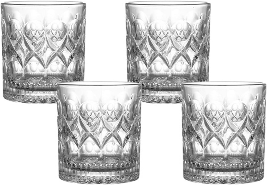 HJXGQJM Whiskey Glasses Set of 4, Fashioned Glass, Cocktail Glasses, Crystal Whiskey Tumbler, for Women, Men, Wedding, Anniversary, Christmas, Birthday, Bar Glassware Wine Glass (Size : 280ML)