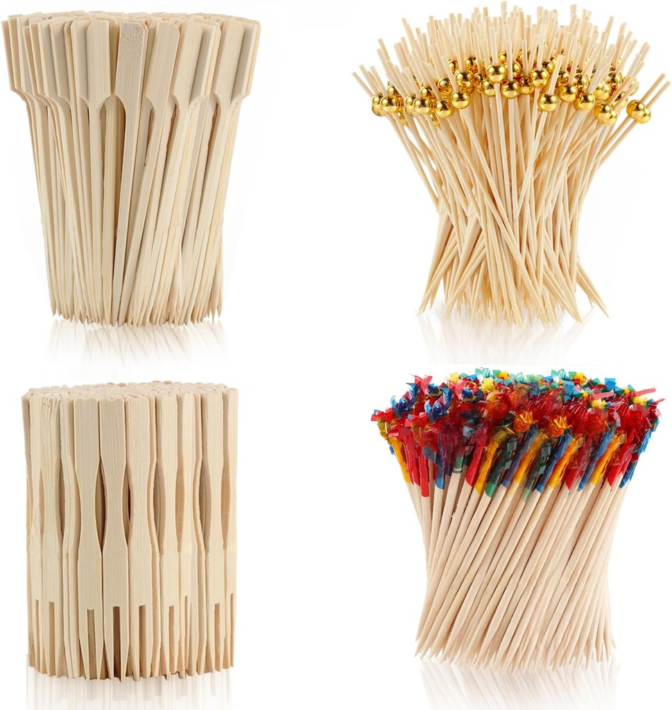 500pcs Cocktail Toothpicks for Appetizers,Party Skewers for Appetizers Picks,Charcuterie Boards Accessories,Cocktail Picks for Drinks,Fancy Tooth Picks for Appetizers,Bamboo Toothpicks for Food Sticks