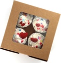 30-Set Cupcake Boxes Bulk with Clear Display Window Hold 4 Standard Cupcakes, Disposable Food Grade Brown Cupcake Carrier Cupcake Container, Perfect for Cupcakes Muffins Cookies Pastries