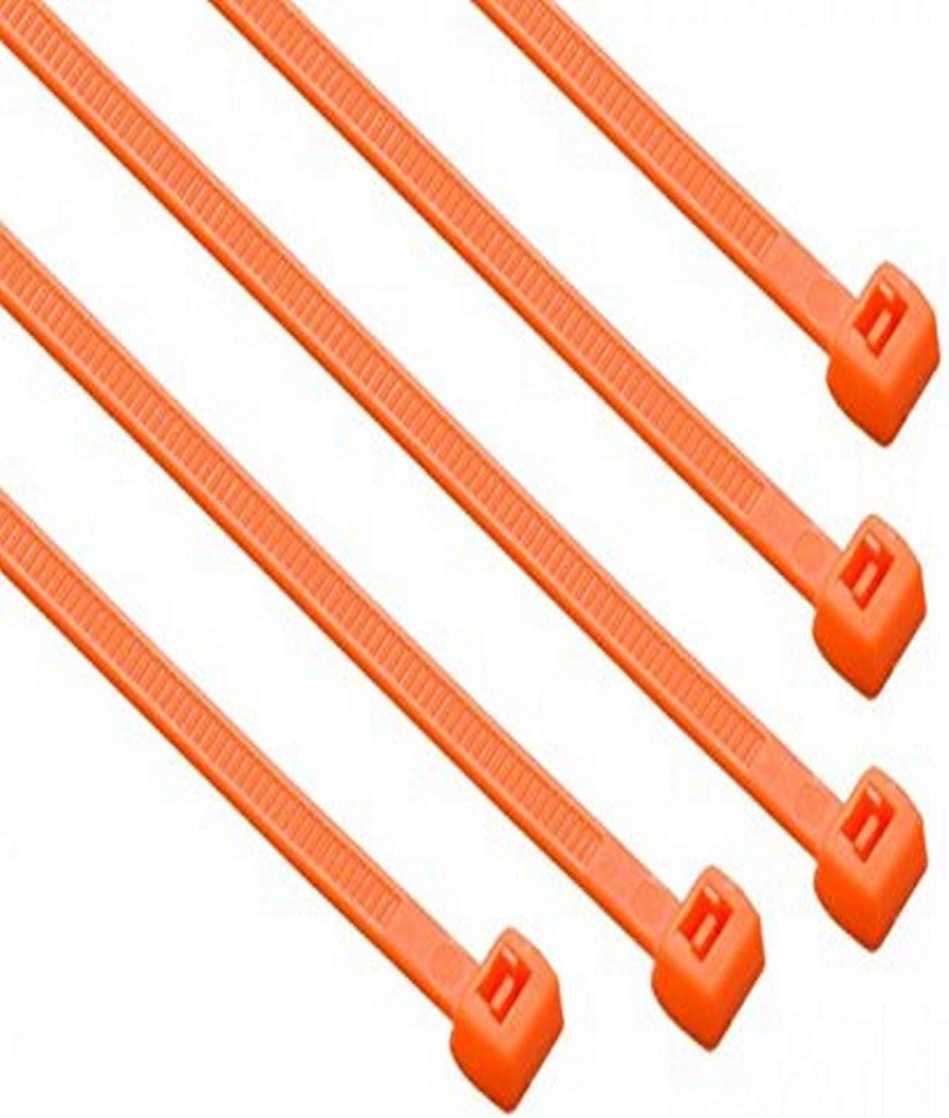 8-in 100-Pack, 75-lb, Hi-Vis Orange, Standard Nylon Cable Tie