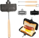 Hot Sandwich Maker, Double Sided Sandwich Roll Sealed Grill Pan, Non-Stick Hot Dog Toaster - Portable with Removable Handle/Tray for Sandwiches, Pancakes, Fritters and Toasts