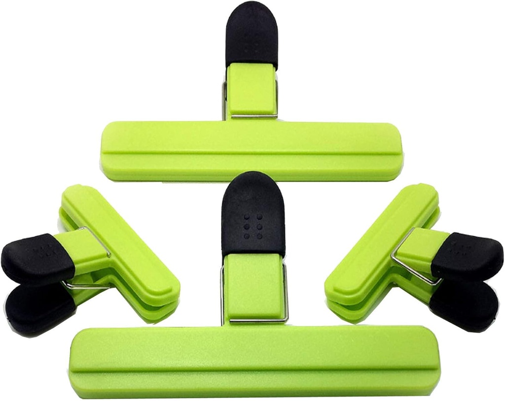 Bag Sealing Clips, Food Clips Bag Sealing Clips, Keeping Clamp Sealer For Kitchen Storage, Snack, Bread, Chip Bags 4pcs (Green)