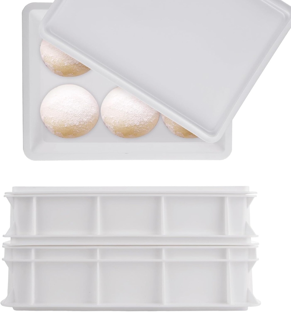 Set of 2 Pizza Dough Proofing Box - 15.7 x 11.8 inch Dough Proofing Container with Lid - Stackable for Storage