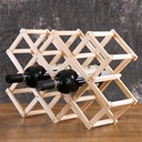 Foldable Wooden Countertop Cabinet Wine Holder Stand Cellar- Free Standing - Perfect for Bar Wine Cellar Basement Cabinet Pantry Etc - Hold 10 Bottles Wood.