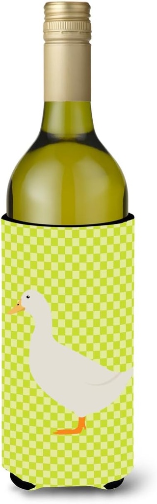 Caroline's Treasures BB7686LITERK American Pekin Duck Green Wine Bottle Hugger Bottle Cooler Sleeve Hugger Machine Washable Collapsible Insulator Beverage Insulated Holder