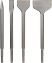 SDS Plus 4-Piece Chisel Set, Thinset Scraping Bit 3” x 10” Thinset Scaling Chisel, Point Chisel, Flat Chisel, Wide Chisel - SDS Chisel Bits for Hammer Drills – Tile Removal