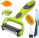 GANNK Potato Apple Vegetable Peelers for Kitchen, I and Y Peelers for Fruit Veggie Potatoes Carrot Cucumber, 3 in 1 Blade Spin Design With Julienne Function
