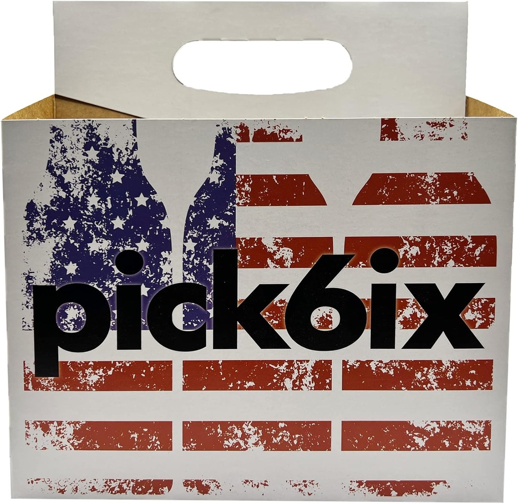 6pk Cardboard Carrier (American Flag, 150ct) | Holds 6pk 12oz Bottles | FAST SAME DAY SHIPPING