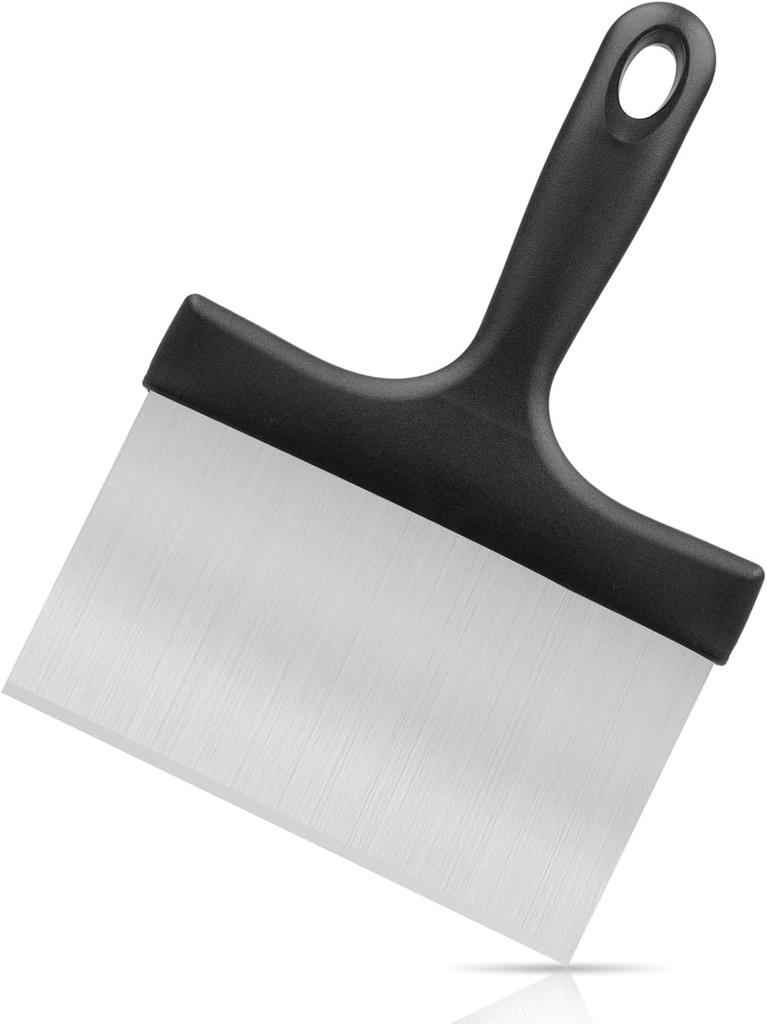 Grill Scraper, Griddle Scraper, Food Scraper with Handle for Blackstone Grill Accessories,Outdoor Barbecue Tools,Stainless Steel Scraper for Blackstone, Flat Top Grill Cleaning, Easy to Remove Stain