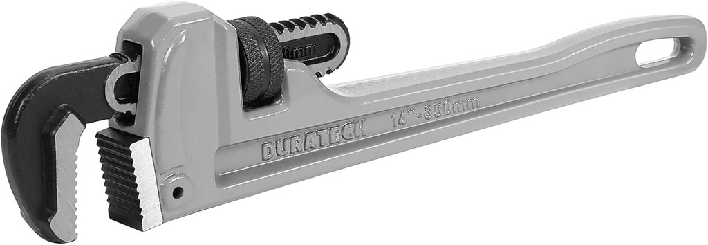 DURATECH 14-inch Heavy Duty Aluminum Straight Pipe Wrench, Adjustable Plumbing Wrench, Drop Forged, Exceed GGG standard