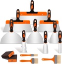 THINKWORK Putty Knife Set - 14Pcs Stainless Steel Paint Scraper Tools, Drywall Knife Set for Removing Wallpaper, Repairing Drywall, Applying Putty, Taping, Scraping Plaster, Cement, Adhesive