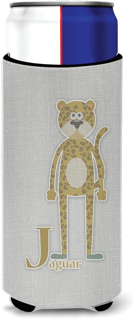 Caroline's Treasures Alphabet J For Jaguar Michelob Ultra Hugger For Slim Cans, Slim Can, Multicolor