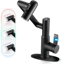 Rotatable Bathroom Faucet with Temperature Display in Celsius(Batteries-Free), Height Adjustable Sink Smart Faucet with 3 Water Settings for Bathroom RV Lavatory Vanity Sink, LCF-2401, Matte Black