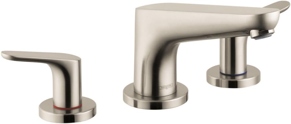 hansgrohe Focus Modern 2-Handle 16-inch Wide Roman Tub Filler Freestanding Bathtub Faucet in Brushed Nickel, 04365820