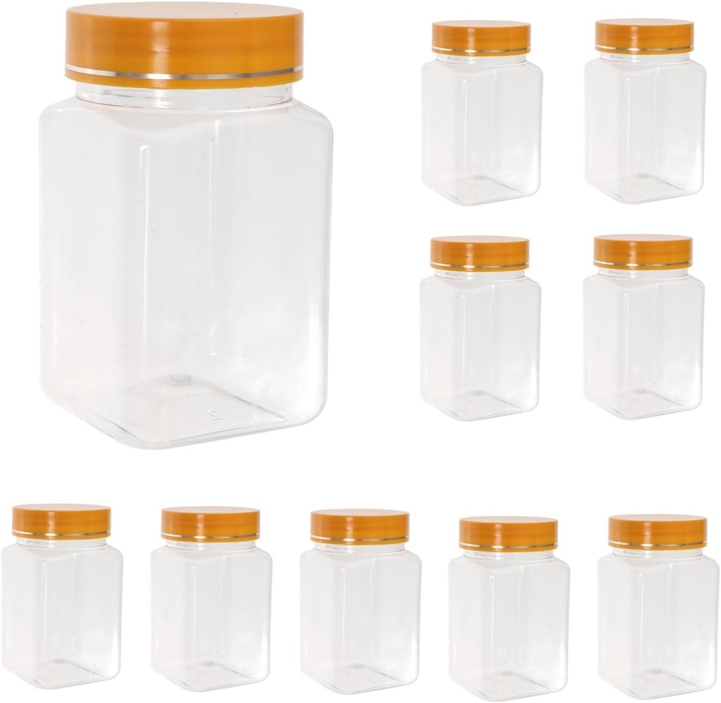 350ml Pet Honey Jars with Airtight Lids Cookie Jar Storage Containers for Kitchen