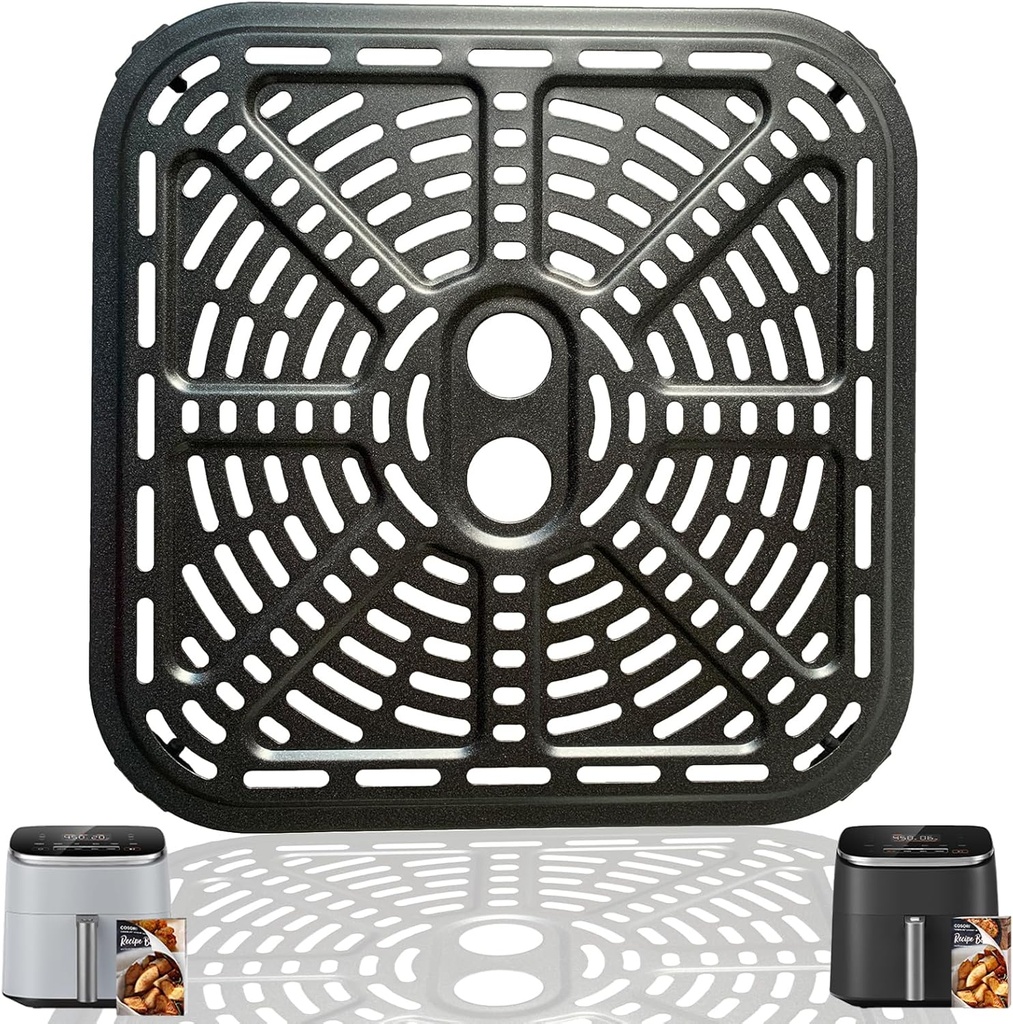 ALJ 6QT Air Fryer Grill Plate for COSORI Turboblaze 9-in-1 6QT Air Fryers, Upgraded Replacement Accessories Crisper Tray Plate Grill Pan Grate Rack Grid Shelf for COSORI 6QT, Nonstick, Dishwasher Safe