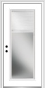 National Door Company, Right-Hand Inswing, Primed Fiberglass Smooth, Full Lite, Internal Mini Blinds, Prehung Entry Door on 4-9/16" Composite Frame, 30" x 80"