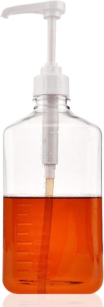 Glass Syrup Dispenser, Coffee Syrup Dispenser, 1600ml Simple Press Pump Bottle Sauce Dispenser, Food Grade Plastic Condiment Containers Kitchen Supplies for Ketchup,