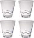 QG 14 Ounce Acrylic Plastic Drinking Glass with Twisted Base Tumbler Set of 4 Clear