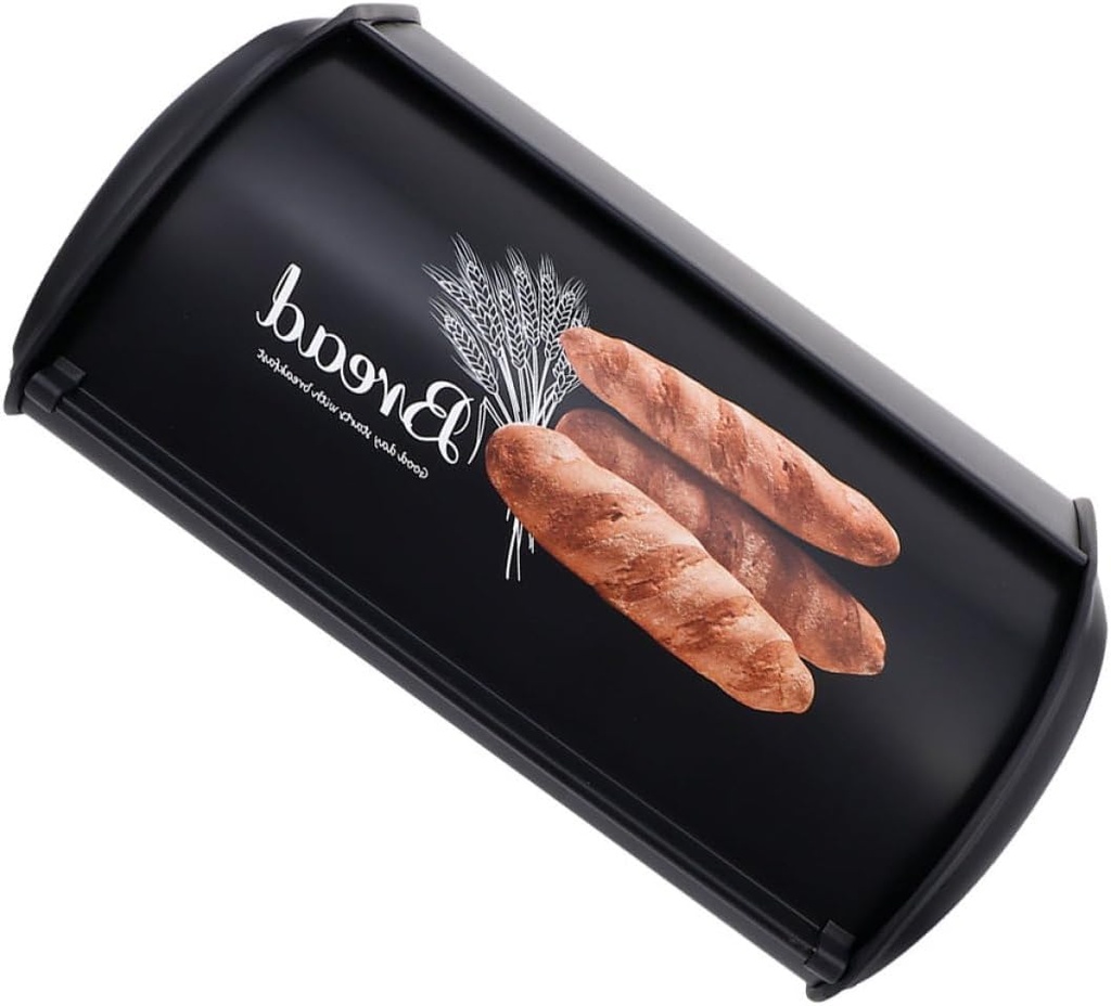 Alipis Vintage Iron Bread Box Retro Pattern Large Capacity Bread Storage Container Decorative Food Holder for Kitchen