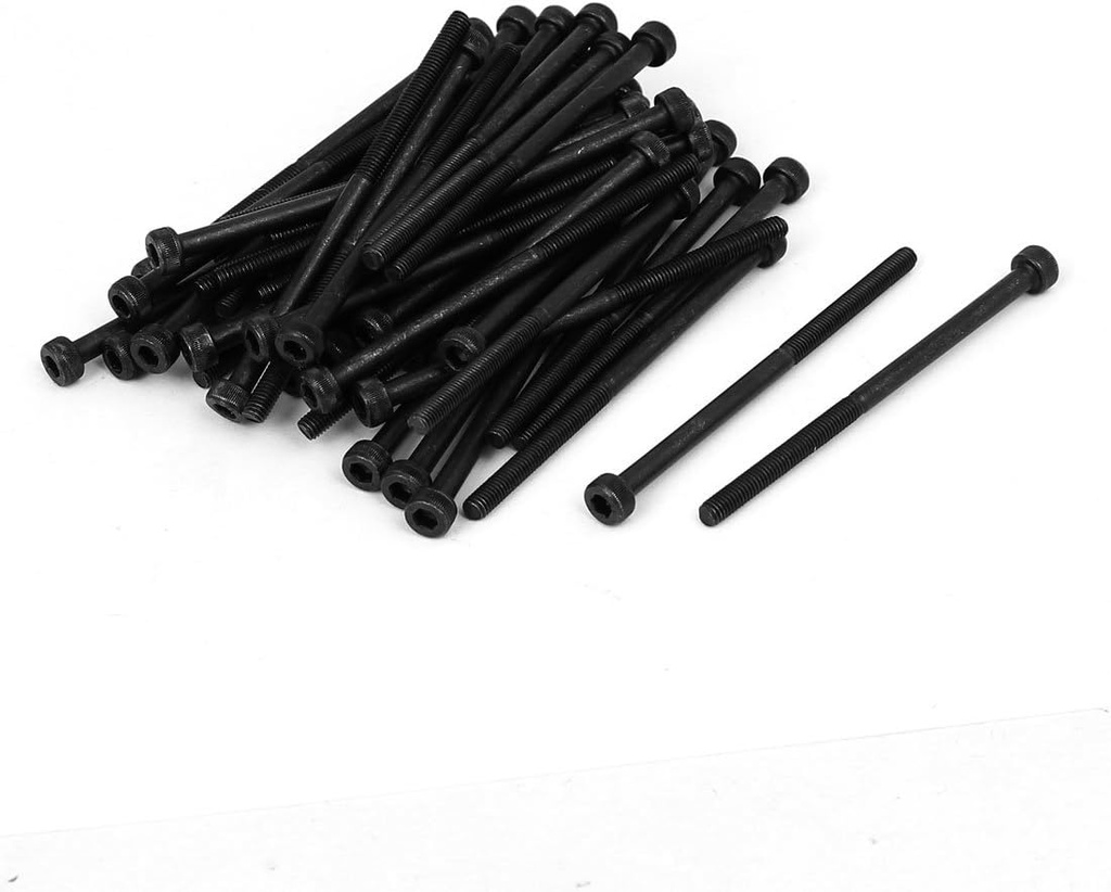 uxcell® M3 x 55mm Alloy Steel 12.9 Grade Bolt Hex Socket Head Cap Screw Black 50pcs