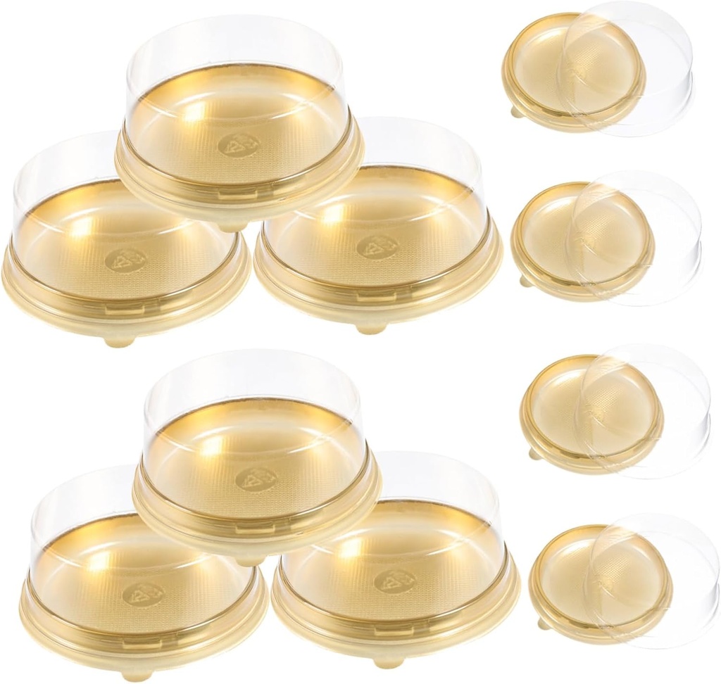 10pcs Transparent Round Cake Box Clear Cake Carrier for Small Birthday Desserts and Pet Material for Baking and Storage