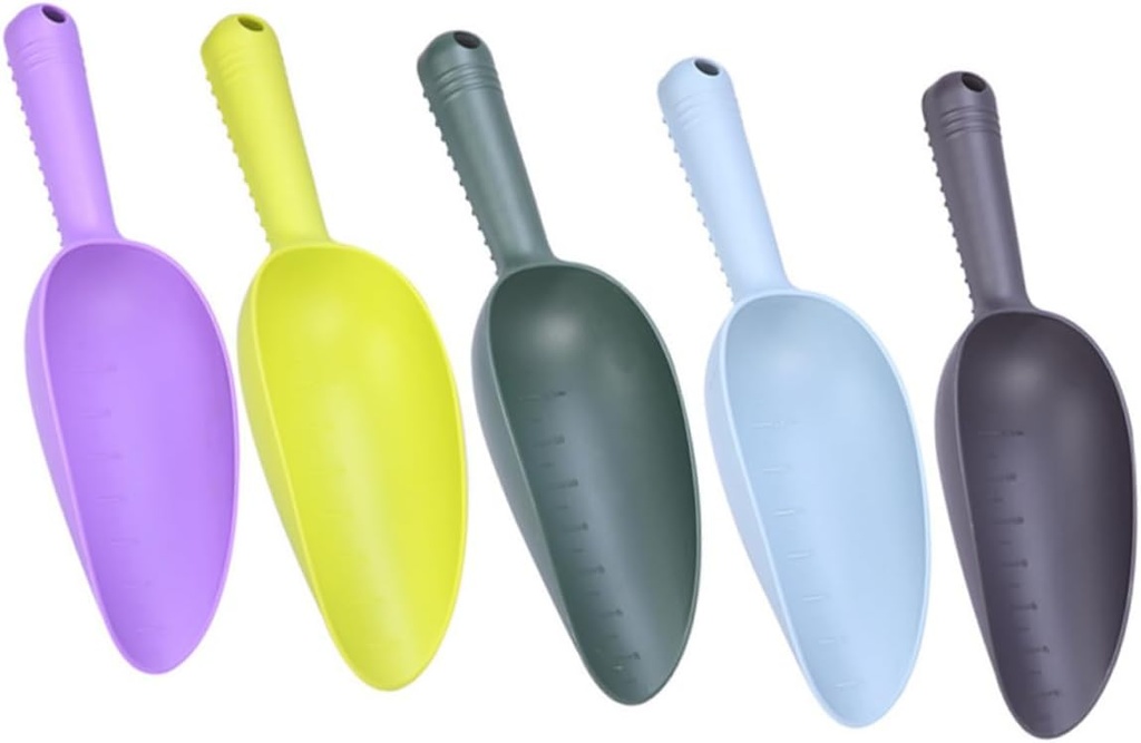 Toyvian 5pcs Garden Planting Tools Lightweight Transplanting Soil Shovels with Smooth Surface Portable Small Garden Scoops for Digging Landscaping and Transferring Soil