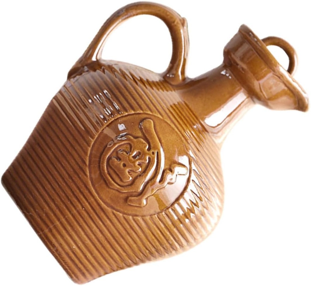 Garneck Jade Wine Kettle Ceramic Wine Container Tapered Spout Leakproof Lid for Bar Home Hotel