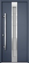 VDOMDOORS Modern Steel Front Exterior Door 36 x 80 inch | Prehung Insulated Security Entry Door with Frosted Glass Insert, Painted Gray Graphite, Right-Hand Inswing