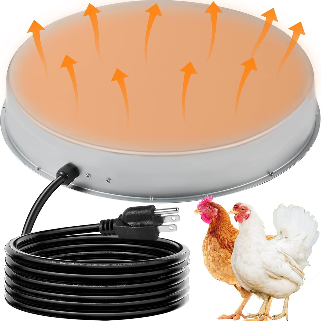 Poultry Chicken Water Heater: Chicken Water Heater Base for Winter, for Plastic/Metal Poultry Watere Under 6 Gallons, Heated Waterer for Chickens 130W