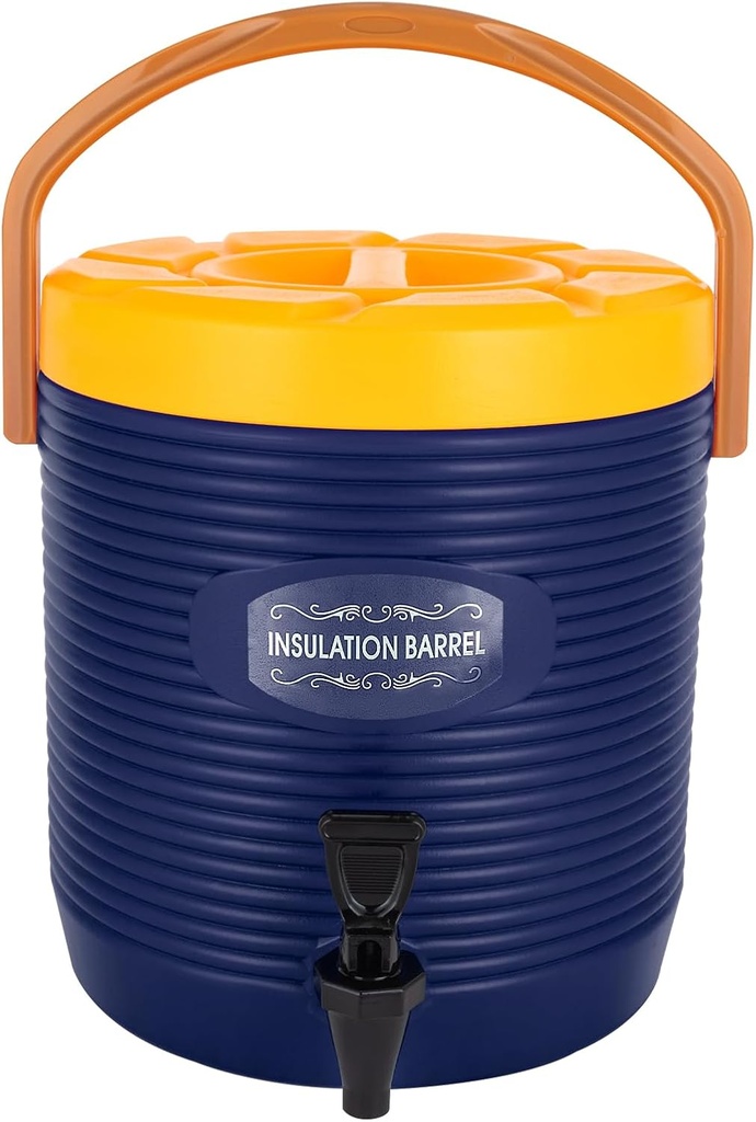 Hot and Cold Drink Dispenser, 3.4Gal Insulated Beverage Dispenser with Faucet, Stainless Steel Food-grade Insulated Container for Hot Tea Coffee Water Restaurant Drink Shop (Blue)