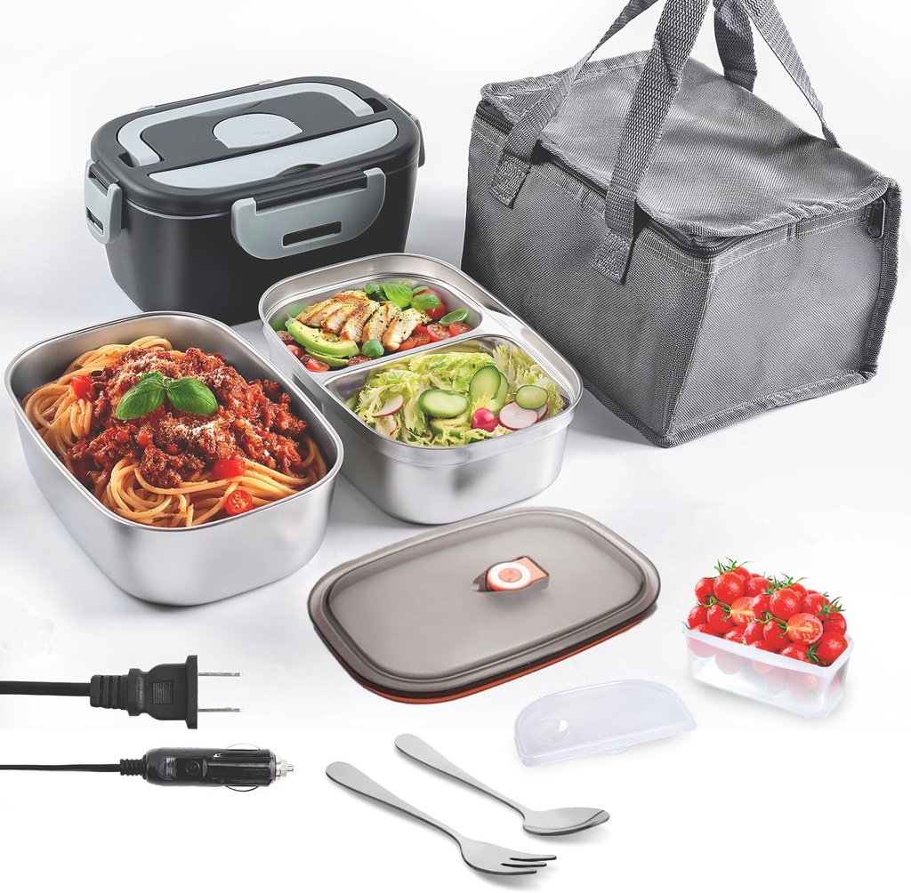 Electric Lunch Box Heater - 3L Portable Food Warmer, 3-in-1 Lunchbox, Fast Heating, Leak-Proof, BPA-Free, for Office, Car, Travel & Home Use
