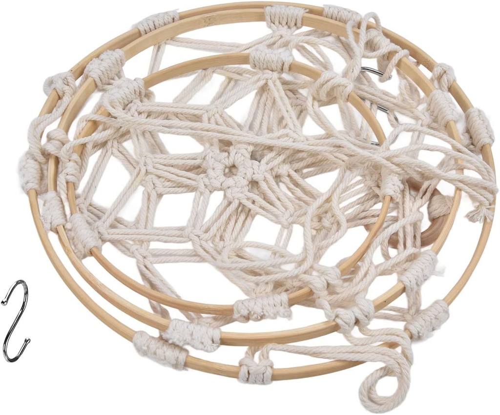 FLEXMAN Fruit Hammock, Kitchen Bathroom Organizer, 3 Tier Fruit Basket Hanging Baskets, Multi Layer Storage Hanging Basket for Living Room, Kitchen