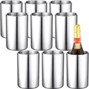 Wine Chiller Bucket Stainless Steel Wine Chiller Bottles for 750 ml Insulated Double Layer Bucket Cooler for Parties Bar(9 Pcs)