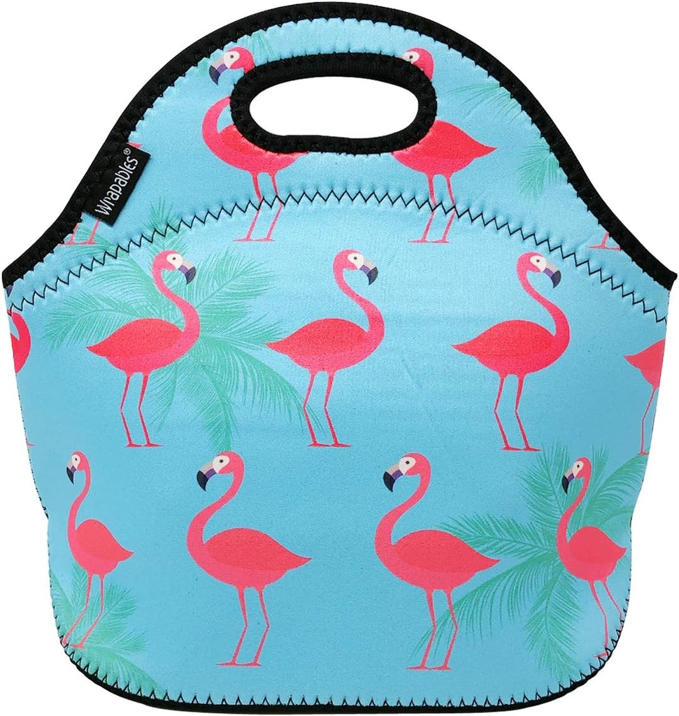 allydrew Insulated Neoprene Lunch Bag Zipper Lunch Box Tote, Tropics
