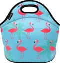 allydrew Insulated Neoprene Lunch Bag Zipper Lunch Box Tote, Tropics