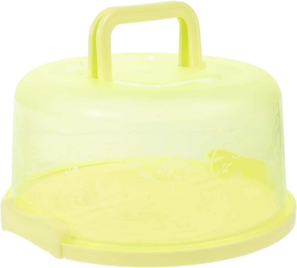 ABOOFAN Portable Handheld Cake Box Green Transparent Plastic Baking Tool Oil Reusable Household Party Cake Display and Storage Container