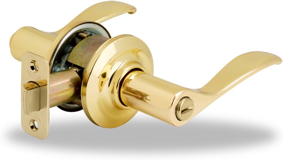 Yale YH Collection Norwood Lever in Polished Brass - Privacy