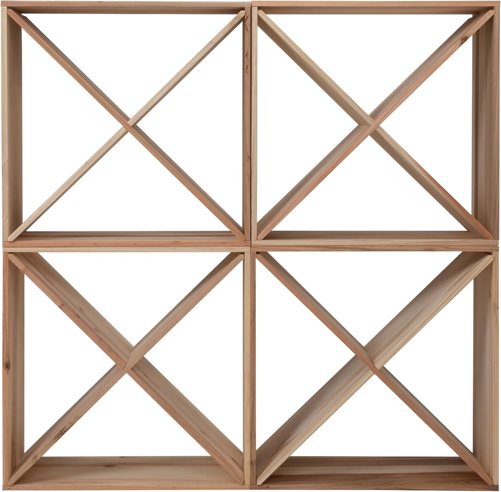 24 Bottle Modular Wine Rack, Stackable Wine Storage Cube for Bar Cellar Kitchen Dining,4 Sets