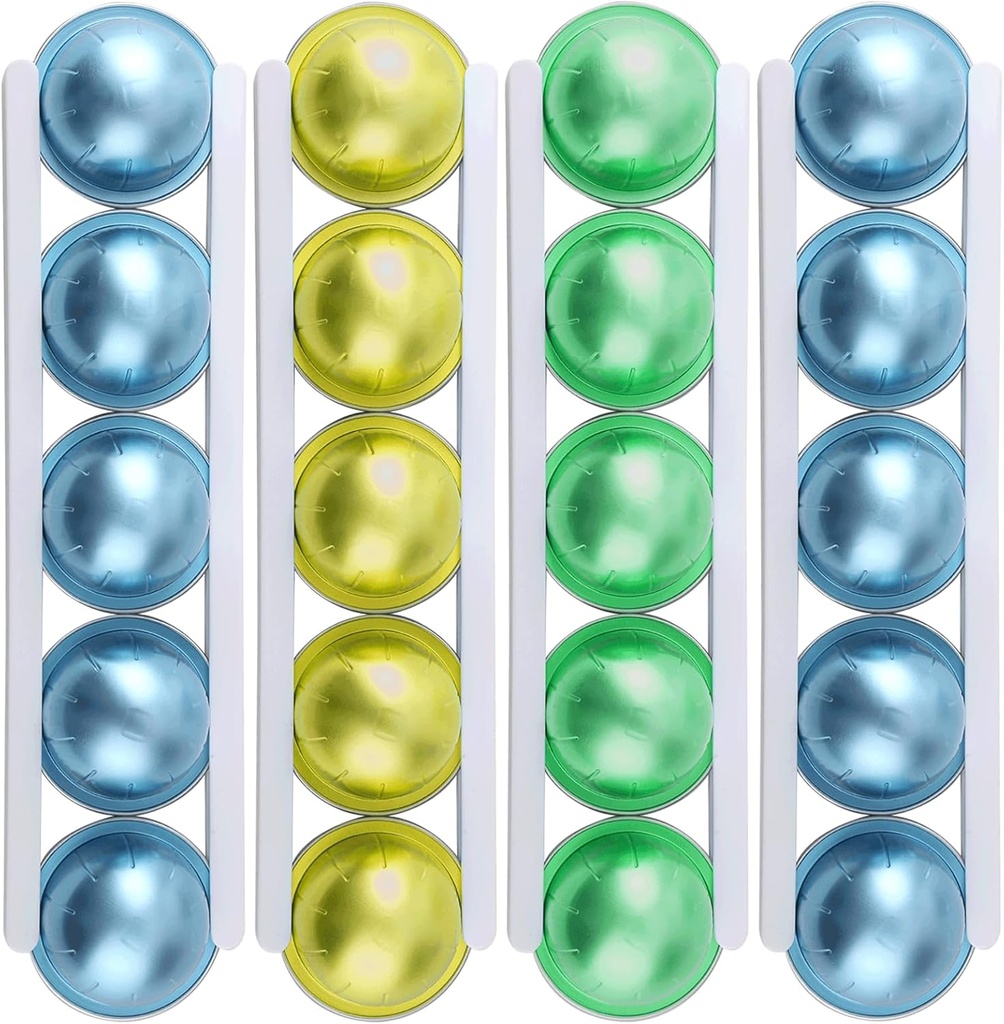 Adhesive Coffee Pod Holder, Under Cabinet Pod Holder, Wall Or Cabinet Mount Organizer For 20 Capsules, K-Cup Organizer Storage On Coffee Bar Accessories