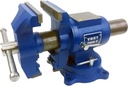 Yost Vises 750-E Multi-Jaw Rotating Vise System | 2 in 1 Multipurpose Bench and Pipe Vise | Secure Grip with Swivel Base | Made with a Combination of Ductile Iron & Hardened Steel | Medium, Blue