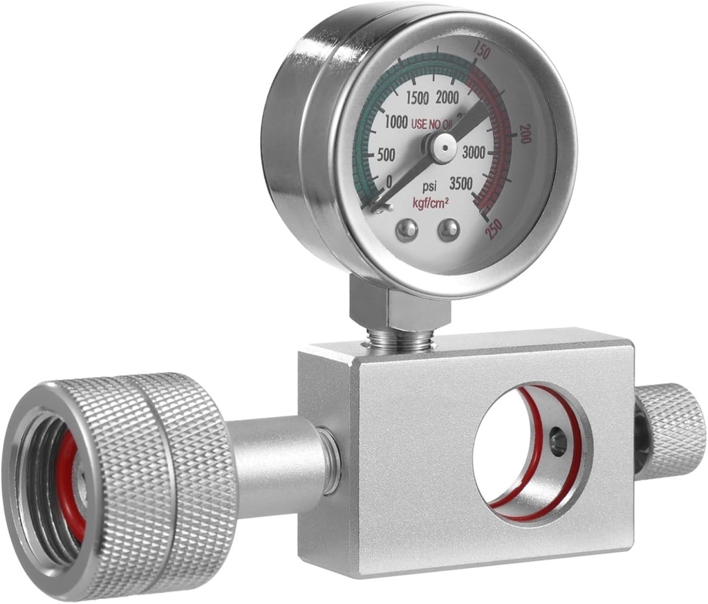 Soda Carbonator Fill Station, Soda Co2 Refill Adapter with Compact Design, Easy Pressure Adjustment, Pressure Gauge & Relief Valve