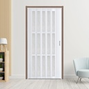 42X80in Accordion Door Interior,PVC Sliding Folding Doors with Lock,Divider Door with Hardware,White Waterproof