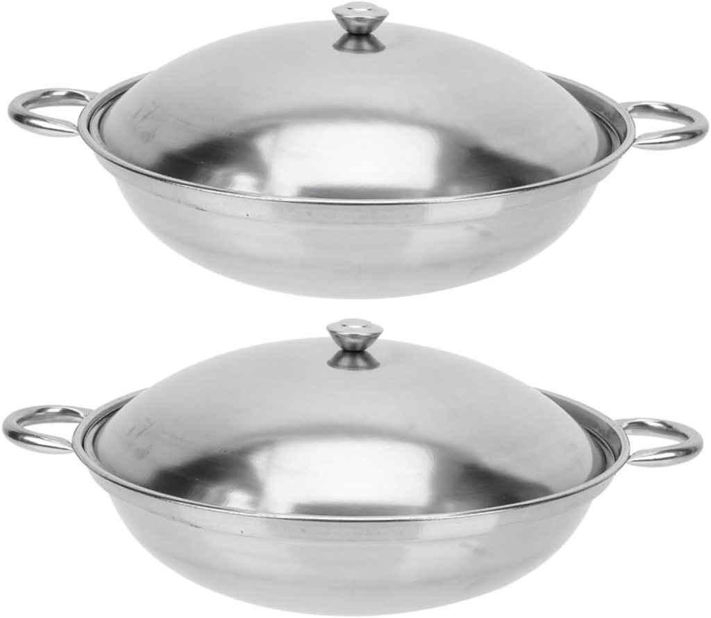 2Pcs Stainless Steel Double Boiler Pot Multi Purpose Cookware with Double Ear Design for Versatile Kitchen Use for Melting and Cooking