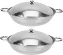 2Pcs Stainless Steel Double Boiler Pot Multi Purpose Cookware with Double Ear Design for Versatile Kitchen Use for Melting and Cooking