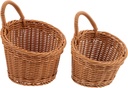 Alipis 2pcs Wall Hanging Woven Storage Basket Fruit Bowl for Kitchen Counter Spice Organizer