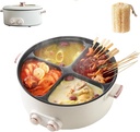 Four Grid Multifunctional Stew Pot: A Must-Have Electric Pot 4 Compartment Divider Cooker, 6L Large Capacity for 4 Flavors - Perfect for Family Gatherings & Home Parties